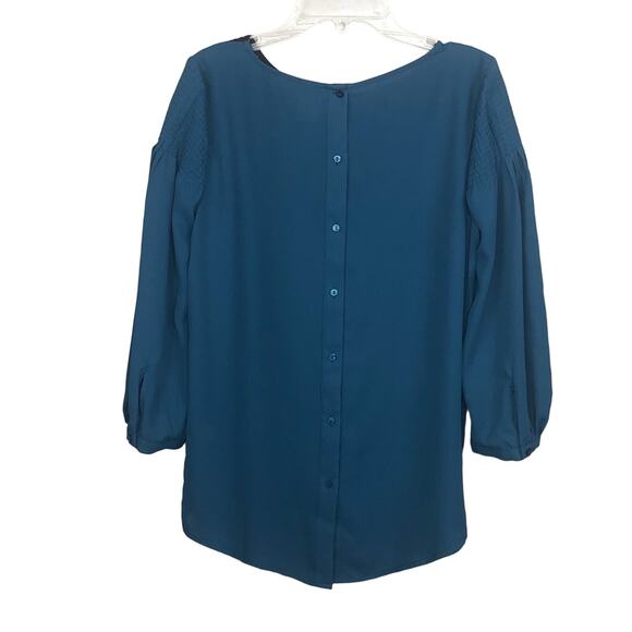 Disney by Lauren Conrad Teal Blue Peter Pan Collar Blouse Small Retro Twee - Picture 4 of 8